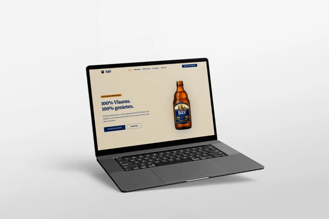 De BAV-website getoond op een laptop